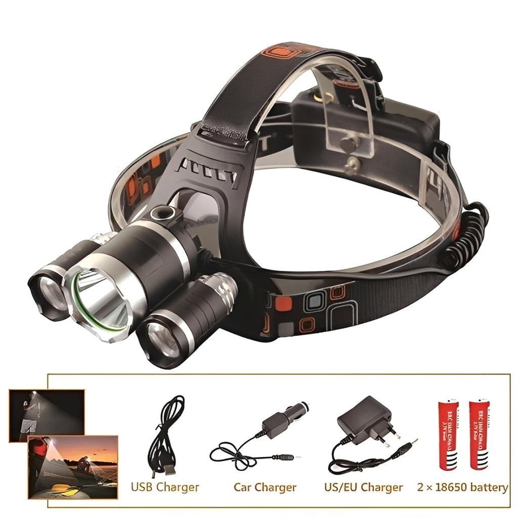 Super Lampe Frontale - 12000 Lumen, XM-L T6