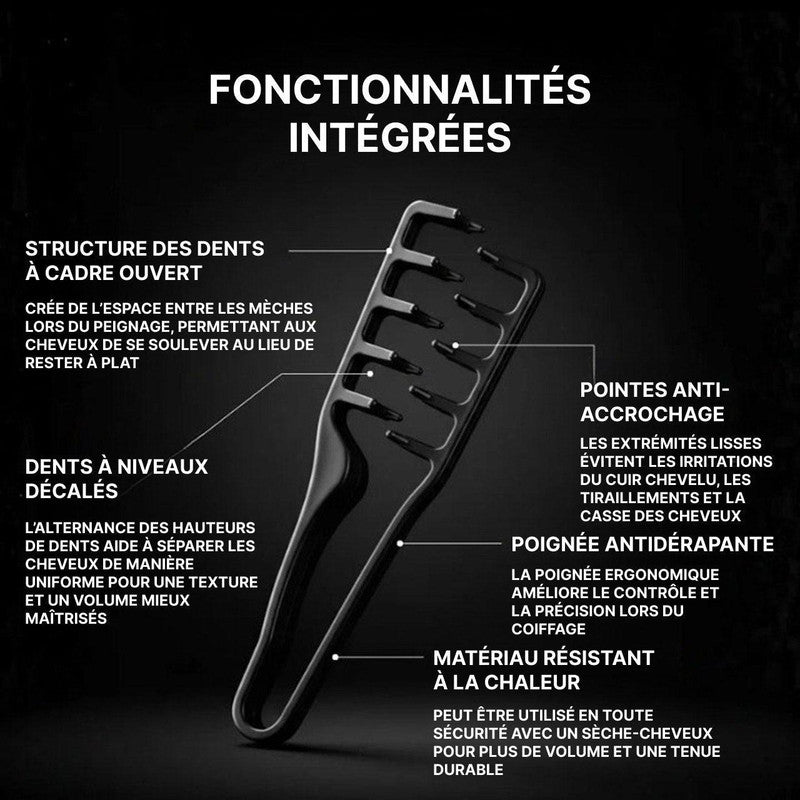 Brosse Coiffante Pour Homme 2-en-1