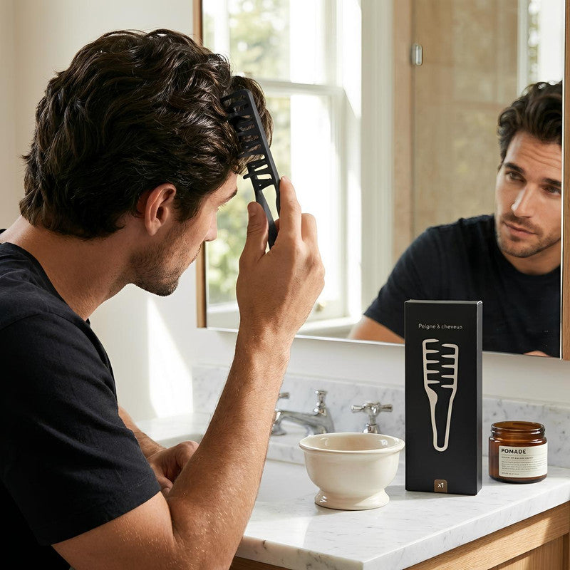 Brosse Coiffante Pour Homme 2-en-1