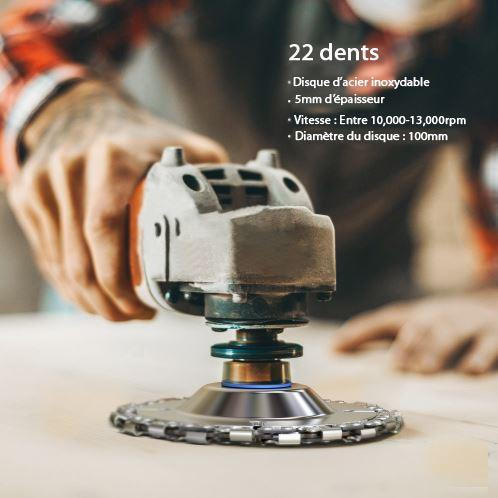 Disque meuleuse avec chaîne de 22 dents