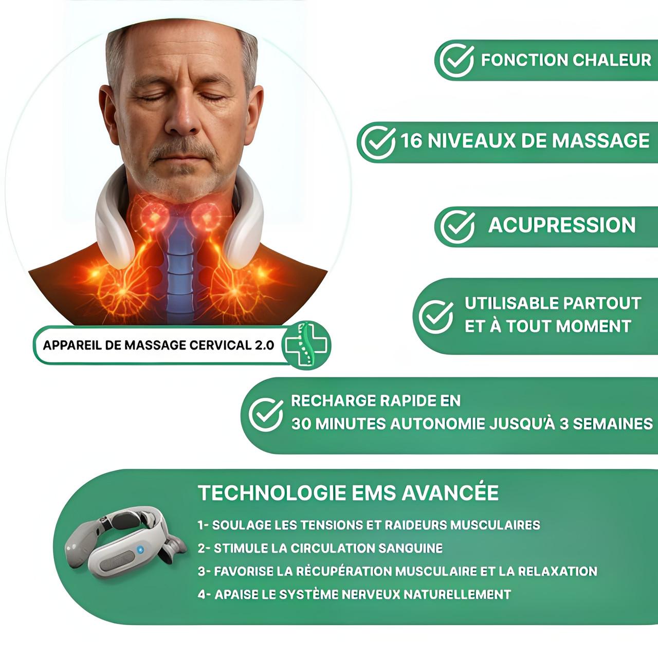 Masseur Cervical Et Nuque Chauffant Electrique