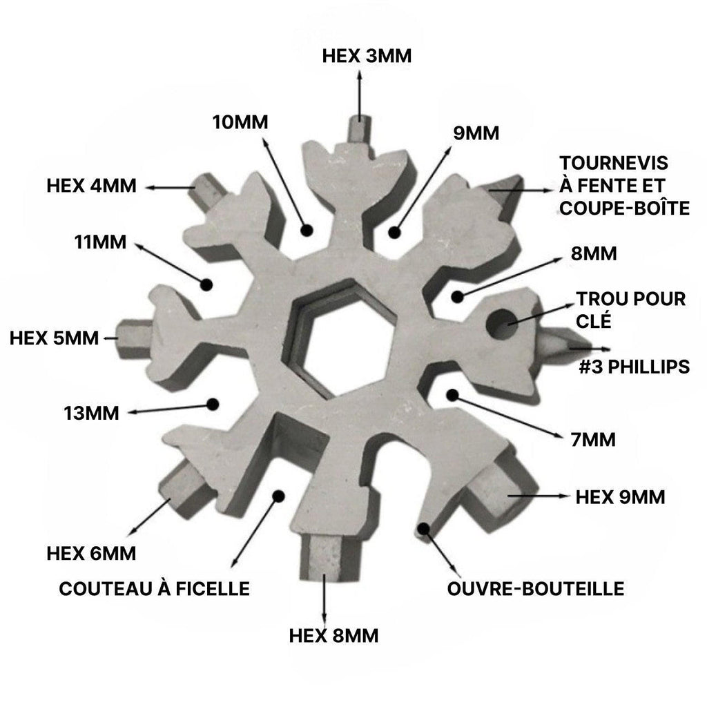 Outil Multifonction Flocon De Neige - Cadeau de Noël Homme