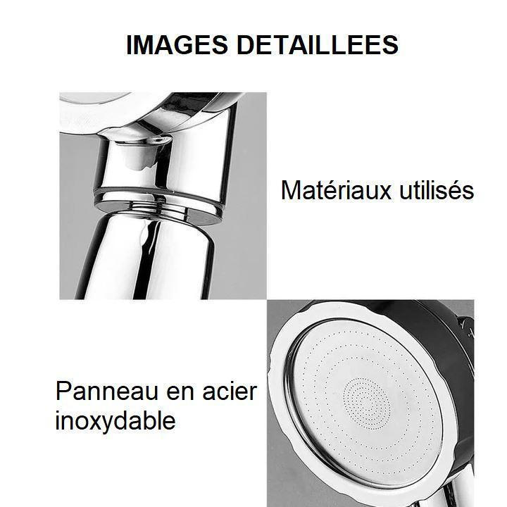 Pommeau De Douche Haute Pression 3-en-1