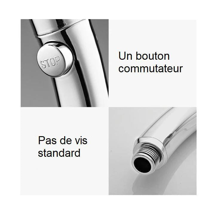 Pommeau De Douche Haute Pression 3-en-1