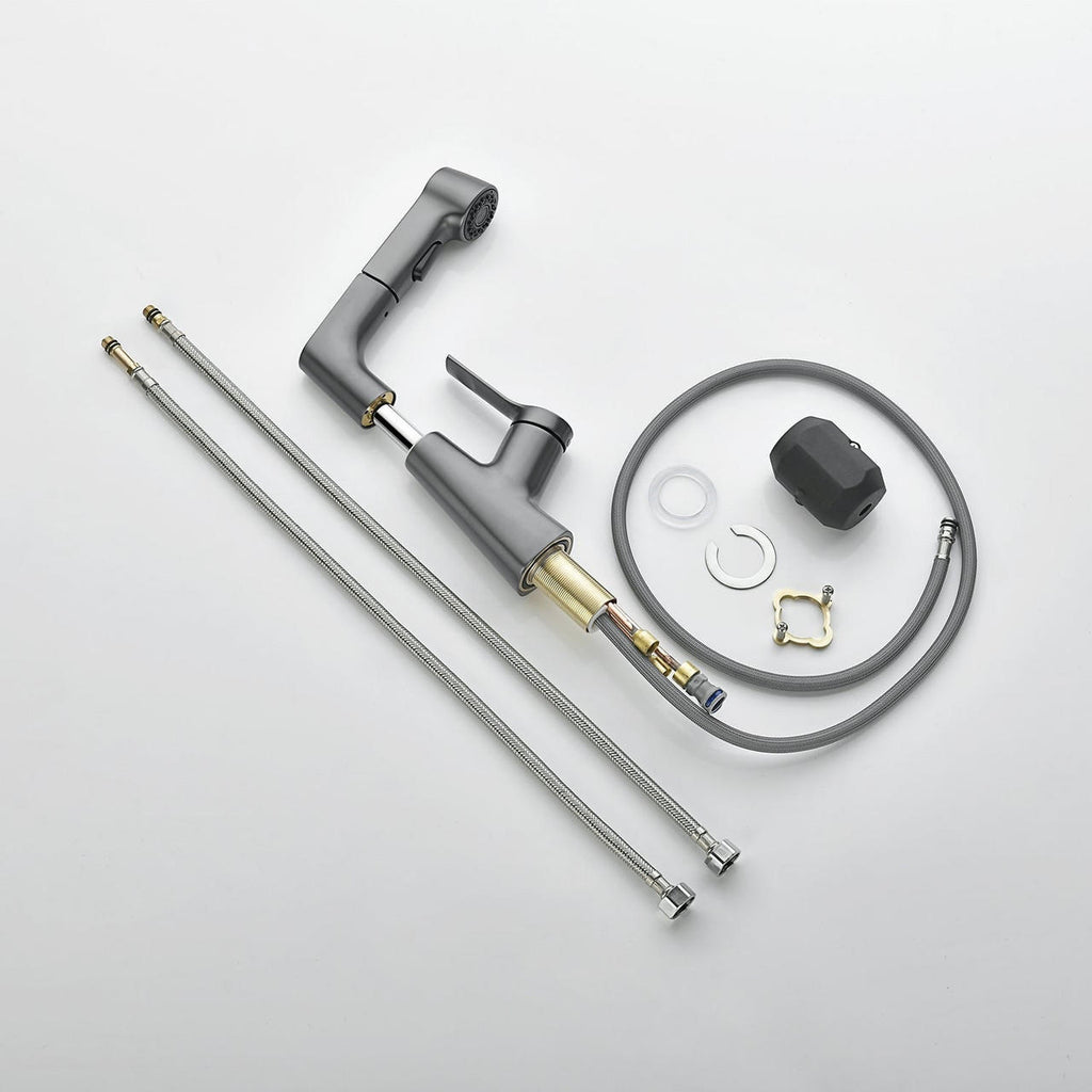 Robinet De Salle De Bain Avec Douchette Rotatif Et Rétractable