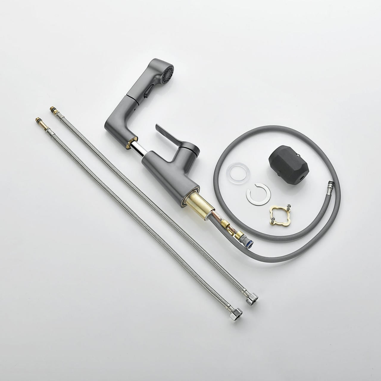 Robinet De Salle De Bain Avec Douchette Rotatif Et Rétractable