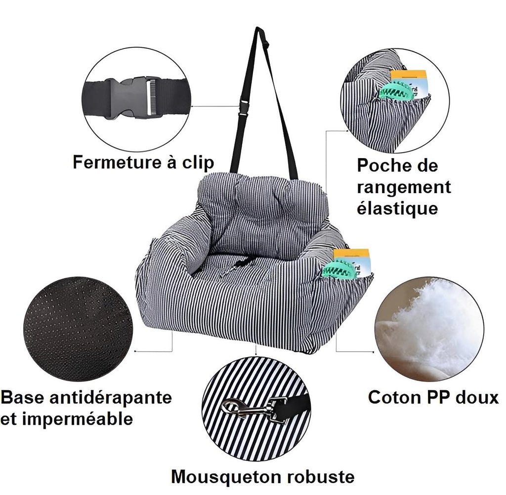 Siège Auto Pour Chien Avec Ceinture De Sécurité
