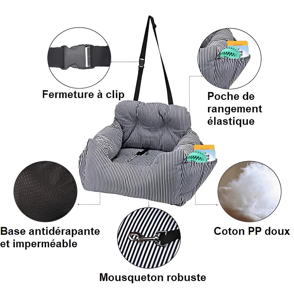 Siège Auto Pour Chien Avec Ceinture De Sécurité