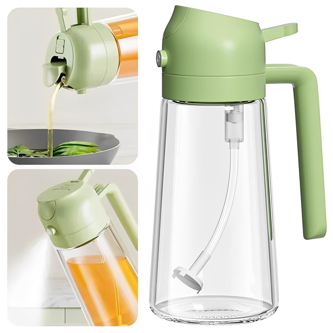 Spray Huile d'Olive Avec Pulvérisateur Et Distributeur 2-en-1