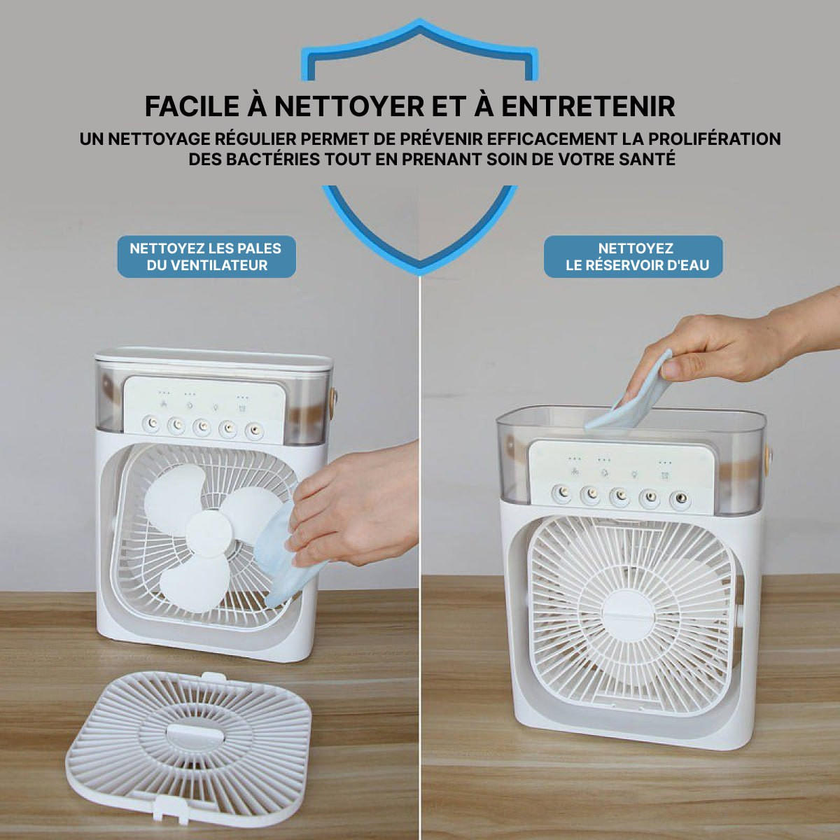 Ventilateur Brumisateur d'Air 3-en-1