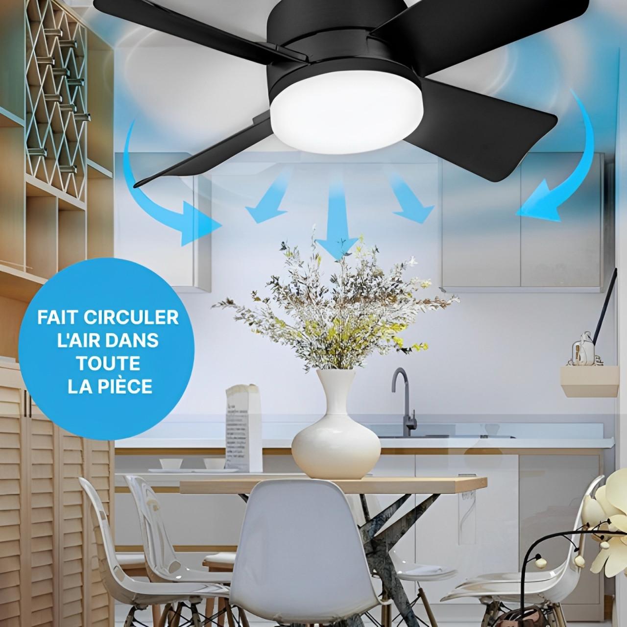 Ventilateur De Plafond Avec Lumière Led Et Télécommande