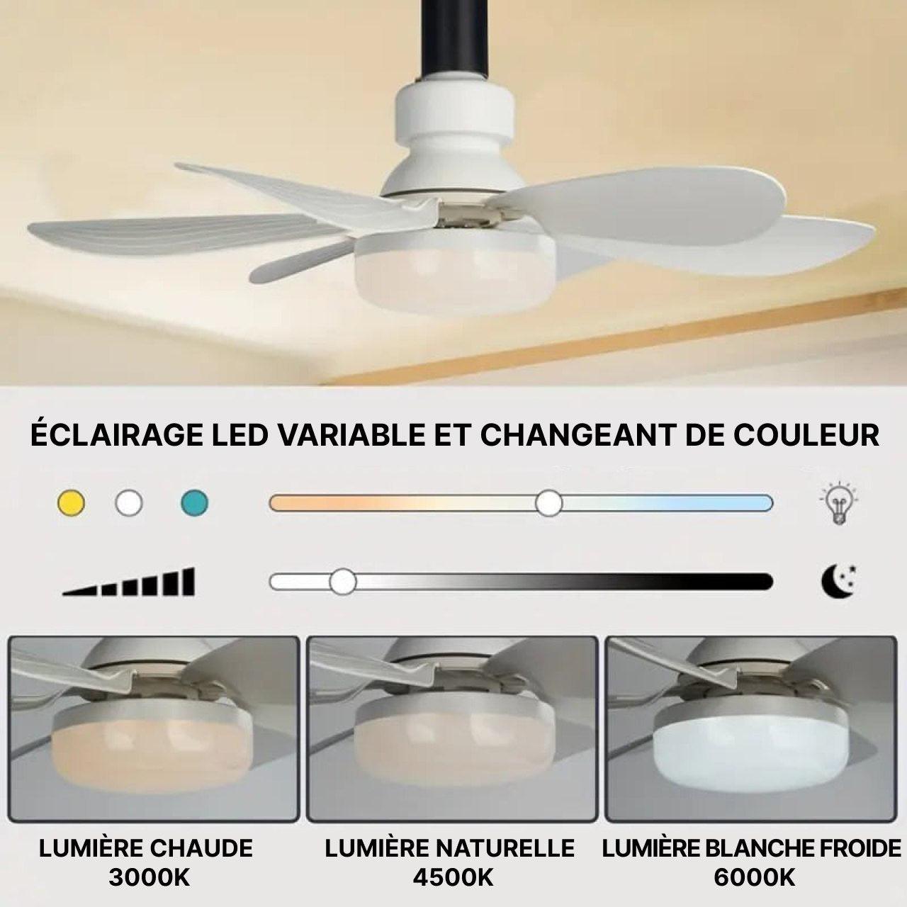 Ventilateur De Plafond Avec Lumière Led Et Télécommande